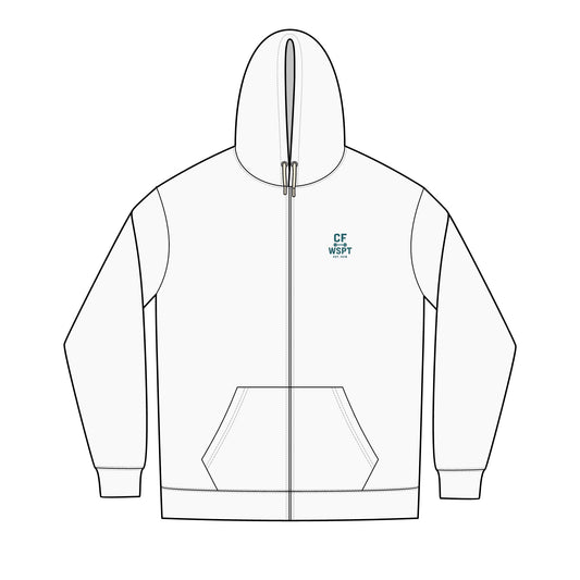 Summer Beach Bonfire Hoodie — Men's Re-Fleece Full-Zip for Bonfires & Workouts