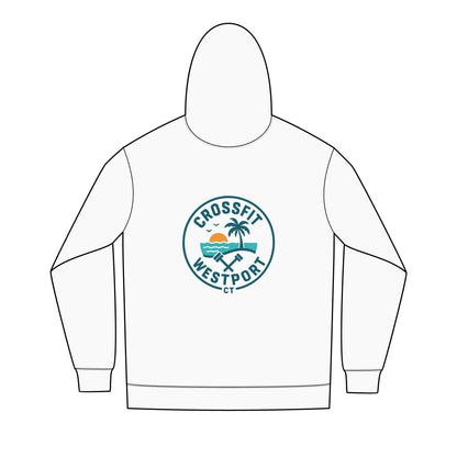 Summer Beach Bonfire Hoodie — Men's Re-Fleece Full-Zip for Bonfires & Workouts