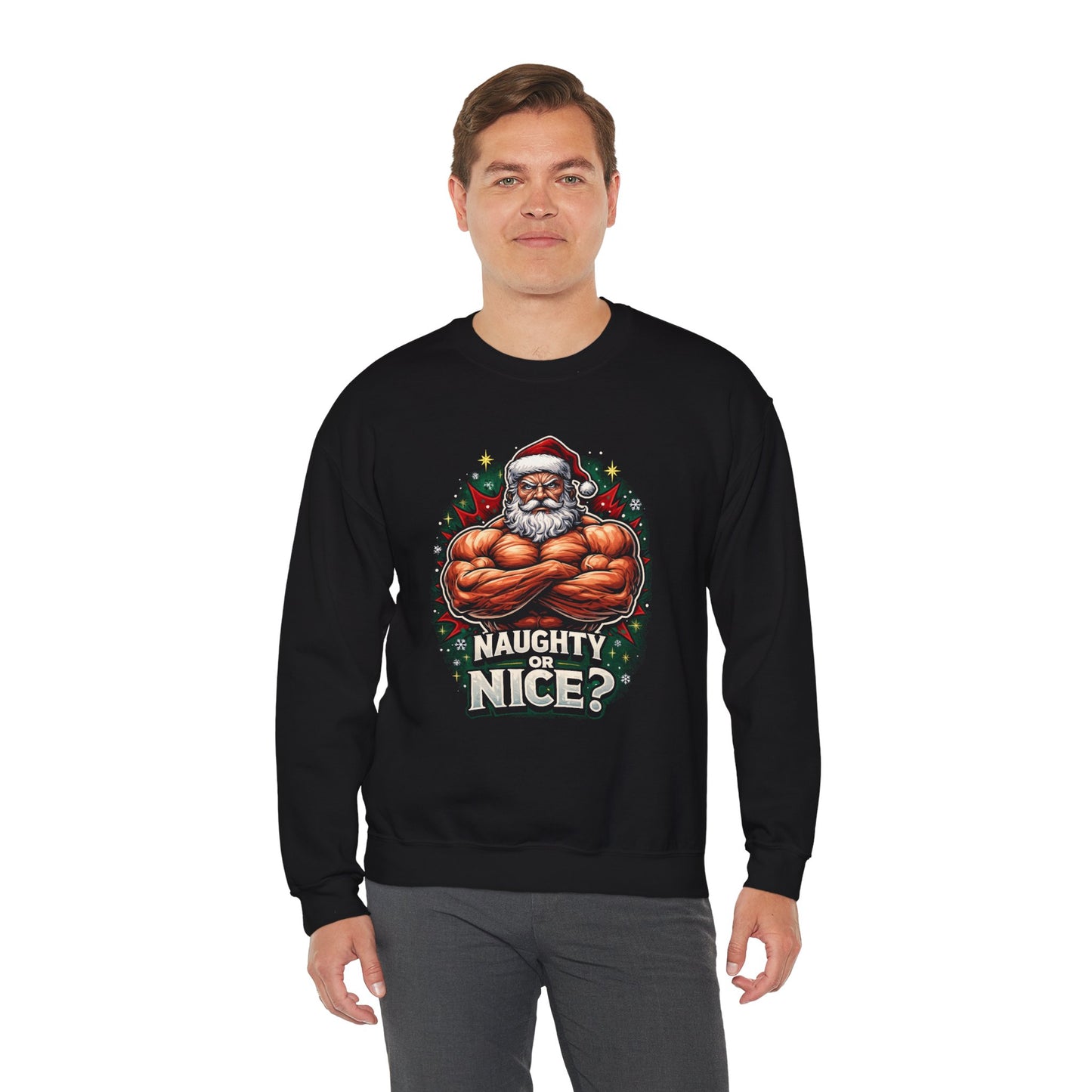Naughty or Nice? Jacked Santa Sweatshirt