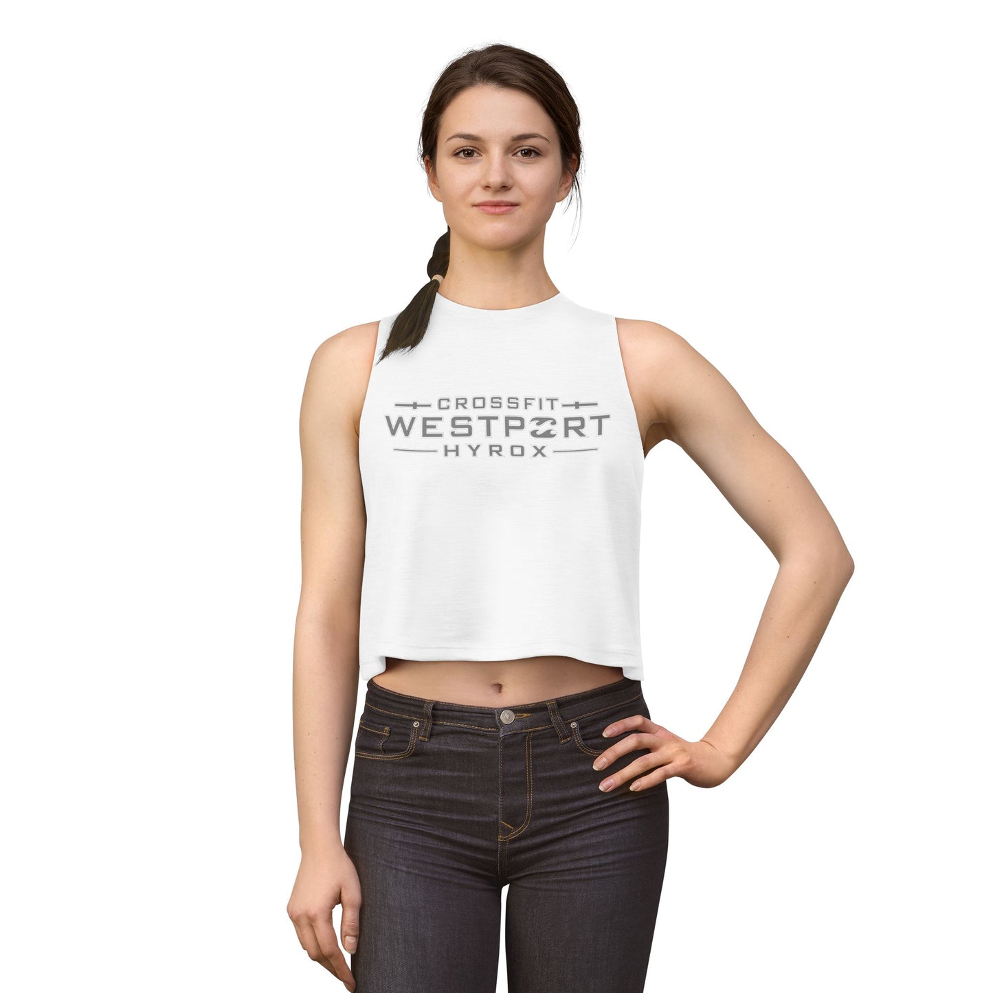 Women's Hyrox Race Crop Top — Ladies White 'Ready to Crush the Race'