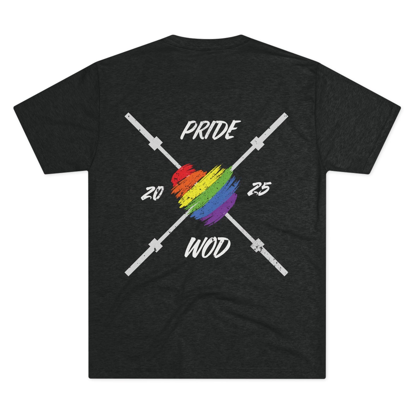 Pride WOD Unisex Tri-Blend Crew Tee, LGBTQ+ Workout Shirt, Fitness Pride Apparel, Gay Pride Gym Tee, Pride Month Gift