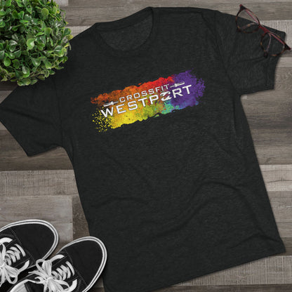 Pride WOD Unisex Tri-Blend Crew Tee, LGBTQ+ Workout Shirt, Fitness Pride Apparel, Gay Pride Gym Tee, Pride Month Gift